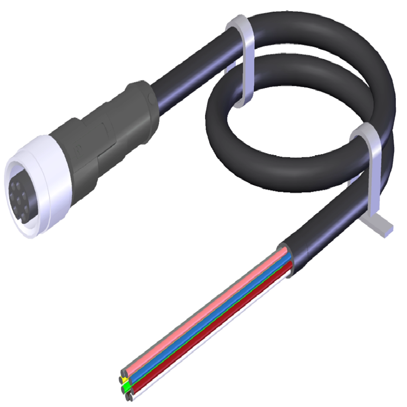 EUCHNER ART NO 115116 M12 Female Connector, 8 Pin, Straight Type Connection Cable
