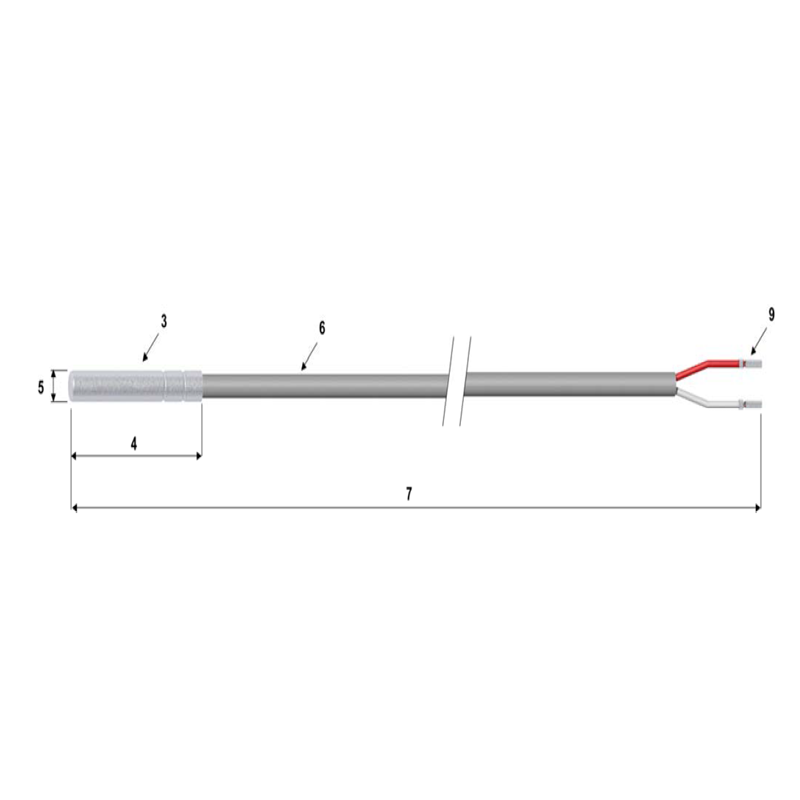 EUROSENSOR EN.PTC.AISI304.40-6.G.2X0,25Q4,6-1,5M-FERRULES temperature sensor